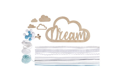 Image of BP: Holzhänger mit Bänder Dream , Holzhänger: 22x12,5cm, SB-Btl 1Set bei JUMBO