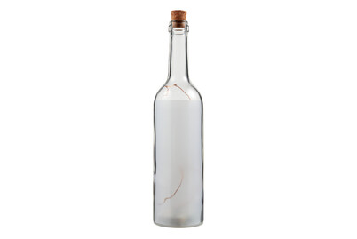 Image of Glas-Leuchtflasche mit 5-er Led, 7,2cm ø, 30cm, inkl. LED+Sternfolie, Box 1Set