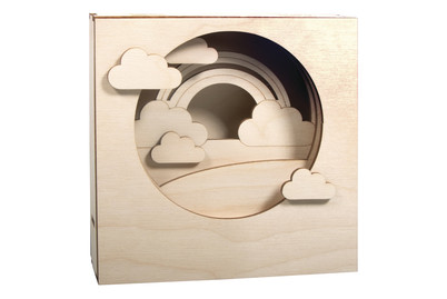 Image of Holzbaus. 3D-Motivrahmen, FSCMixCred., 15,5x15,5x3,4cm, Wolke, 12tlg., Box 1Set bei JUMBO