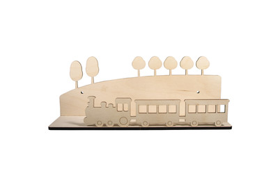 Image of Holzbausatz Regal Zug, FSCMixCred, 35x14x10cm, 5-teilig, Box 1Set bei JUMBO