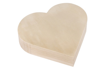 Image of Holz-Box Herz, FSC Mix Credit, 25,3x24x6cm, mit Magnetverschluss bei JUMBO