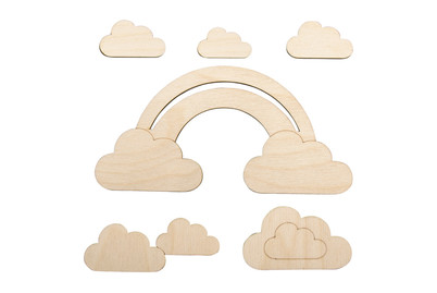 Image of Holzmotiv kleine Wolke, FSCMixCred, 16,8x8,3cm, 6-teilig, SB-Btl 1Set bei JUMBO