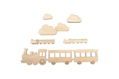 Image of Holzmotiv kleiner Zug, FSCMixCred, 21,7x4,8cm, 6-teilig, SB-Btl 1Set bei JUMBO