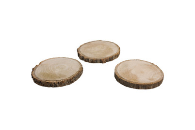 Image of Holzscheibe rund, natur, 10-12cm ø, Bund 3Stück bei JUMBO