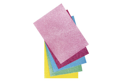 Image of Glitzer-Filz sortiert, 21x30x0,1cm, 5 Farben, SB-Btl 5Bogen bei JUMBO