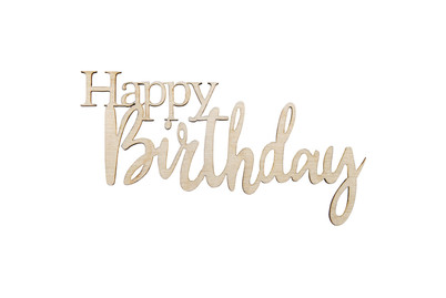 Image of H-Minischrift Happy Birthday ,FSCMixCred, 8,5x4,7x0,3cm, SB-Btl 4Stück
