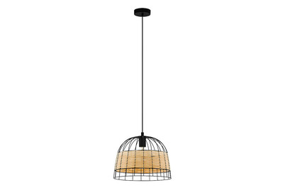 Image of Eglo Hängeleuchte Anwick E27 Ø370 schwarz/rattan bei JUMBO
