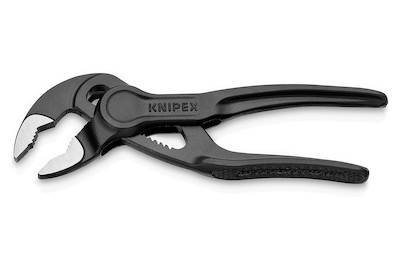 Image of Knipex 87 00 100 BK Cobra® XS aufgeprägte, raue Oberfläche grau atramentiert 100 mm bei JUMBO