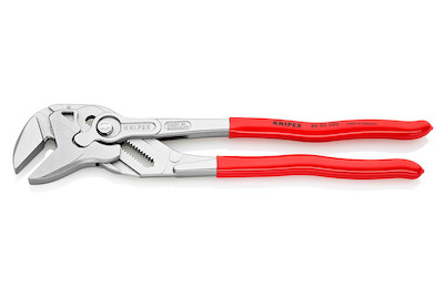 Image of Knipex 86 03 300 SB Zangenschlüssel Zange und Schraubenschlüssel in einem Werkzeug mit Kunststoff überzogen verchromt 300 mm