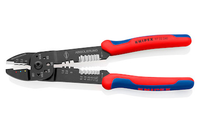 Image of Knipex 97 22 240 SB Crimpzange mit Mehrkomponenten-Hüllen schwarz lackiert 240 mm bei JUMBO