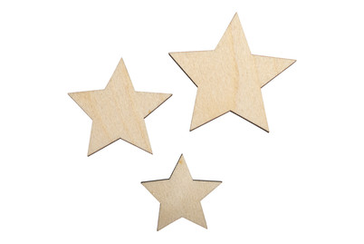Image of Holz Sterne natur, FSC Mix Credit, sortiert, 3,5-5,5cmø, SB-Btl 8Stück bei JUMBO