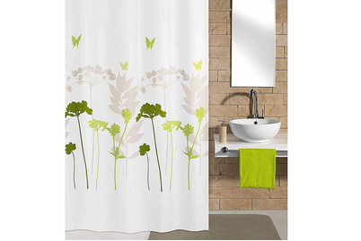 Image of Kleine Wolke Duschvorhang Barcelona grün/weiss 240x180 cm bei JUMBO