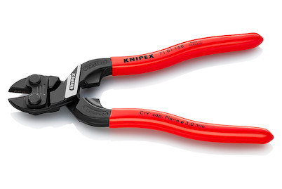 Image of Knipex 71 01 160 SB CoBolt® S Kompakt-Bolzenschneider mit Kunststoff überzogen schwarz atramentiert 160 mm bei JUMBO