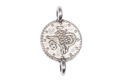 Image of Metall Mini-Anhänger Münze, 7,3mm ø, mit 2 Ösen, SB-Btl. 4Stück bei JUMBO