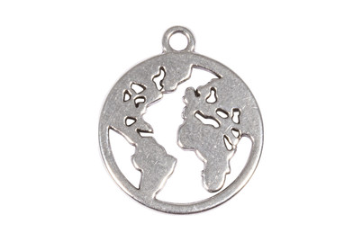 Image of Metall Anhänger Weltkarte, 18mm ø, SB-Btl. 2Stück bei JUMBO
