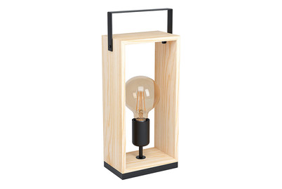 Image of Eglo Tischleuchte Famborough schwarz/holz bei JUMBO
