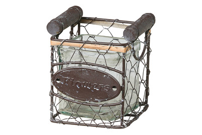 Image of Windlicht Flowers 10.5Cm rost bei JUMBO