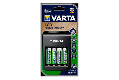 Image of Varta LCD Plug Charger+ 4x AA 56706 2100mAh