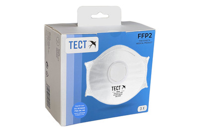 Image of Tect Atemschutzmaske Ffp2, 3 Stk., mit Ventil bei JUMBO
