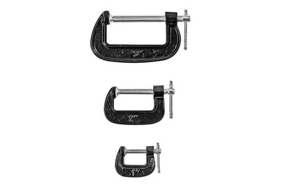 Image of Technocraft C-Zwingen-Set, 3-tlg. 25,50,75mm Stahlguss bei JUMBO