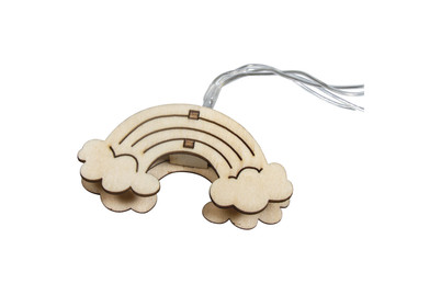 Image of LED-Lichterkette m. Holz-Regenbögen, 175cm, 10 LED's,Batterie m.Timerfunktion bei JUMBO