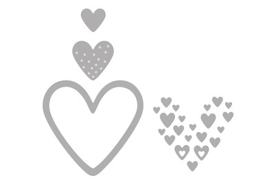 Image of Stanzschablonen Set: Herzen, 0,4-6,3cm x 0,4-6cm, SB-Btl 4Stück bei JUMBO