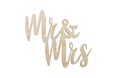 Image of Holz-Minischrift Mr&Mrs ,Fsc Mix Cred, 7x6,2x0,3cm, SB-Btl 4Stück bei JUMBO