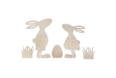 Image of Holzmotiv Osterfreunde m. Ei, FSCMixCred, 5-teilig, ca. 19,5x27,5cm, SB-Btl 1Set bei JUMBO