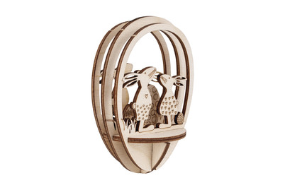 Image of Holz-Steckt. Osterfreunde,FSCMixCred, 5-tlg., 10cm Ei, SB-Btl 1Set bei JUMBO