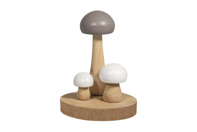 Image of Holz Pilze auf Platte, 9,5x9,2x11,5cm bei JUMBO