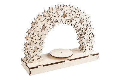 Image of Holz 3D Bausatz Sterne FSCMixCred, 30x9x23cm, +Drehteller, Box