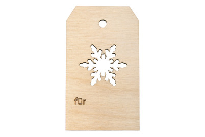 Image of Holz Anhänger Schneeflocke , FSCMixCred, 4,8x8,2cm bei JUMBO