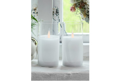 Image of Sirius LED-Kerze Ivy 7.5 cm x 15 cm, Weiss 2er Set bei JUMBO