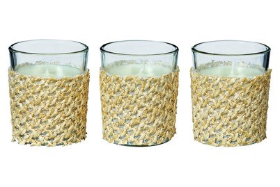 Image of 3 Kerzen weiss im Glas bei JUMBO