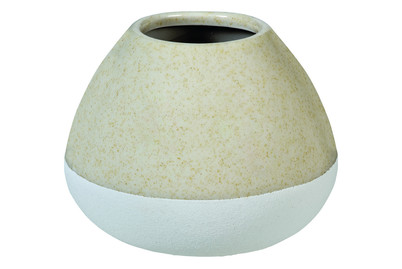 Image of Keramikvase weiss/h'grün ØxH 14.5x11 cm bei JUMBO