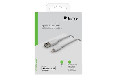 Image of Belkin Lightning Ladekabel, 1m, weiss bei JUMBO