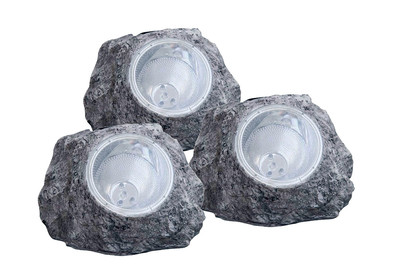 Image of Solarleuchte Kunststoff grau, 3er-Set bei JUMBO