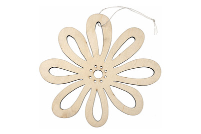 Image of Holzblume mit Hänger, natur 20x19x0,7cm bei JUMBO