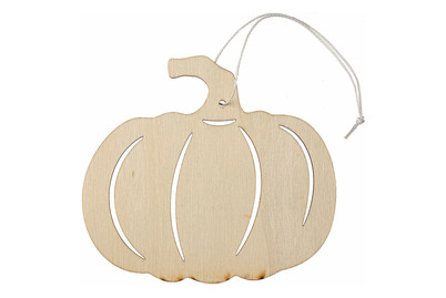 Image of Holzkürbis mit Hänger, natur 12x11cm bei JUMBO
