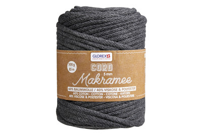 Image of Makramee Cord 5mm 500g, gewebt anthrazit bei JUMBO