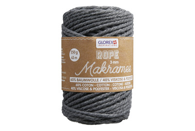 Image of Makramee Rope 3 mm 250 g gedreht anthrazit bei JUMBO