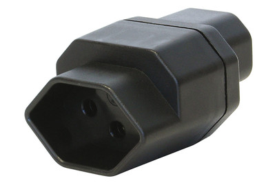Image of Umwandlungsstecker IEC 320 65° (C14) / T13 schwarz bei JUMBO