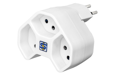 Image of Mehrfachadapter Manta, 3xT13, drehbar 320°, weiss bei JUMBO