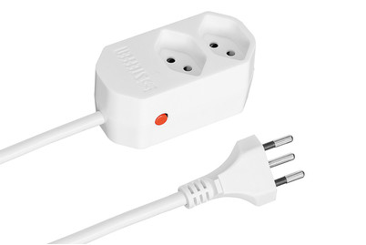 Image of Steckdosenleiste Compact 1.5m 2xT13 Reset Button, weiss bei JUMBO