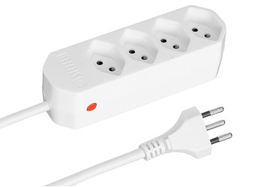 Image of Steckdosenleiste Compact 1.5m 4xT13 Reset Button, weiss bei JUMBO