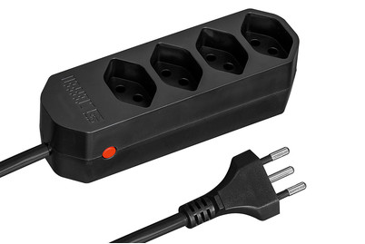 Image of Steckdosenleiste Compact 1.5m 4xT13 Reset Button, schwarz bei JUMBO