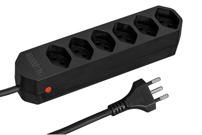 Image of Steckdosenleiste Compact 1.5m 6xT13 Reset Button, schwarz bei JUMBO