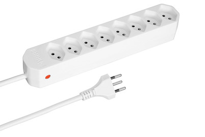 Image of Steckdosenleiste Compact 1.5m 8xT13 Reset Button, weiss bei JUMBO