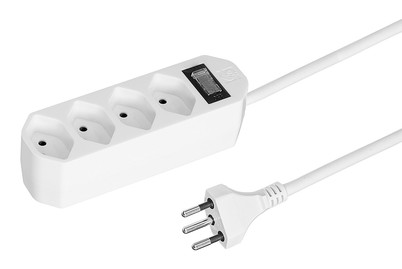 Image of Steckdosenleiste Compact 1.5m 4xT13 Breaker Switch, weiss bei JUMBO