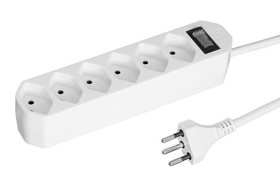 Image of Steckdosenleiste Compact 1.5m 6xT13 Breaker Switch, weiss bei JUMBO